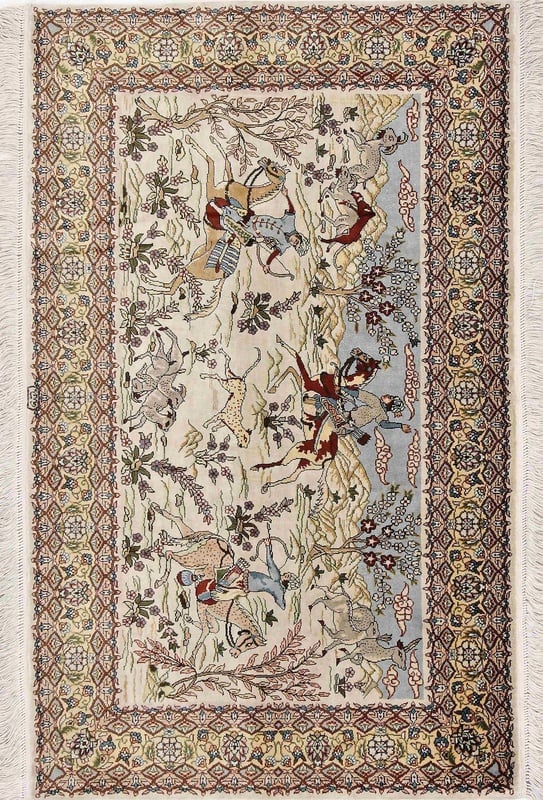 Orientteppich China 93 x 57 cm Seide handgeknüpft