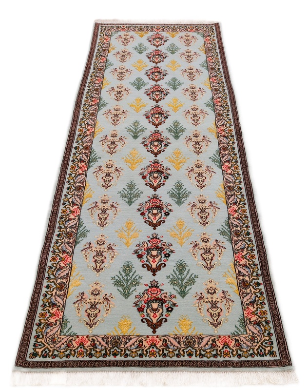 Perserteppich Isfahan 224 x 78 cm Wolle Seide handgeknüpft Läufer
