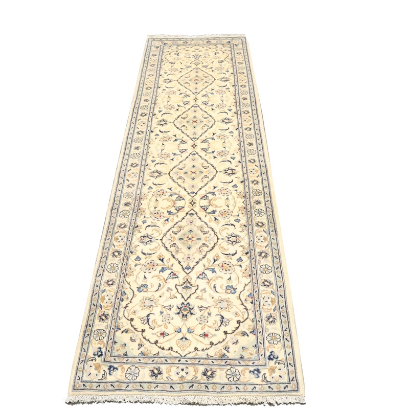 Perserteppich Kashan 298 x 81 cm Wolle handgeknüpft Läufer