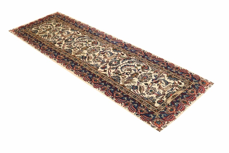 Perserteppich Kashmar 290 x 99 cm Schurwolle handgeknüpft Läufer