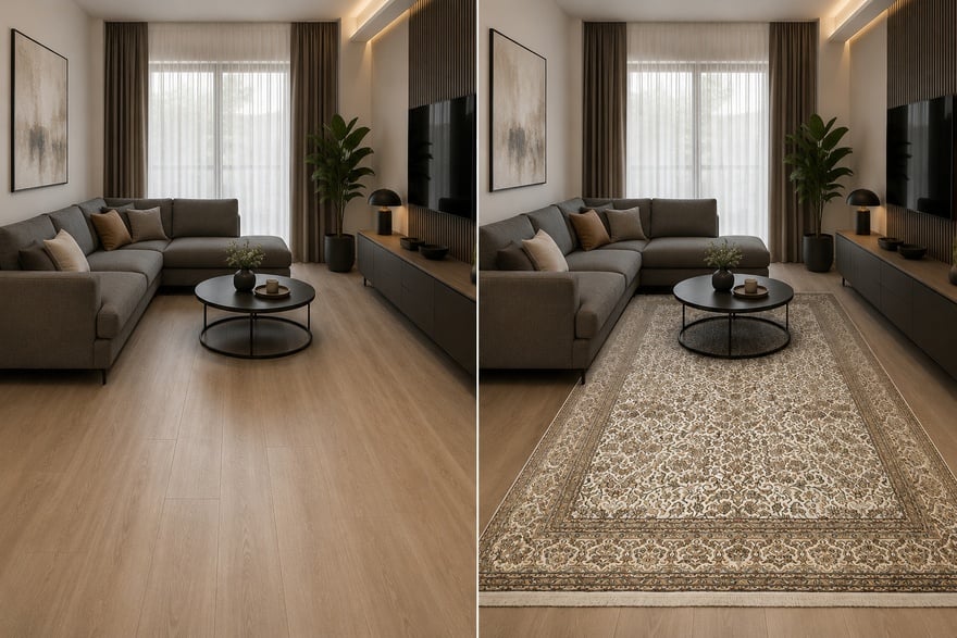 Orientteppich 259 x 169 cm Seide handgeknüpft Weiß-Beige