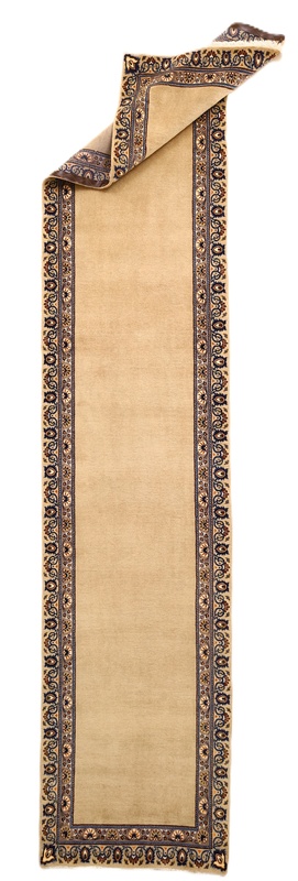Perserteppich Kashan 485 x 105 cm Wolle handgeknüpft Rot-Orange