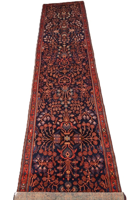 Perserteppich 519 x 101 cm Wolle handgeknüpft Läufer