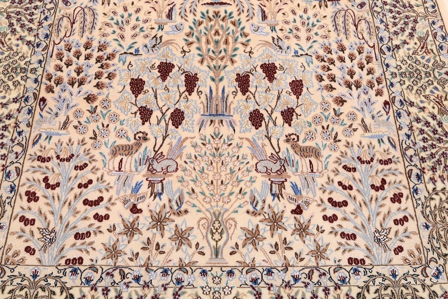 Perserteppich Nain 195 x 126 cm Wolle und Seide handgeknüpft