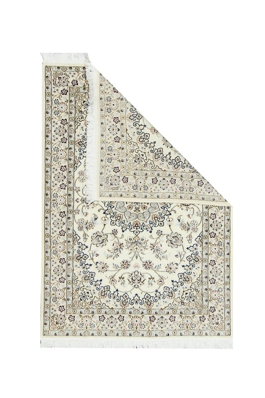 Perserteppich 143 x 101 cm Wolle und Seide handgetuftet