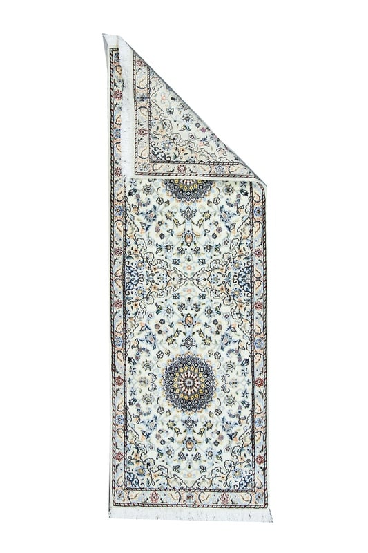 Perserteppich Nain 210 x 72 cm Wolle und Seide handgeknüpft