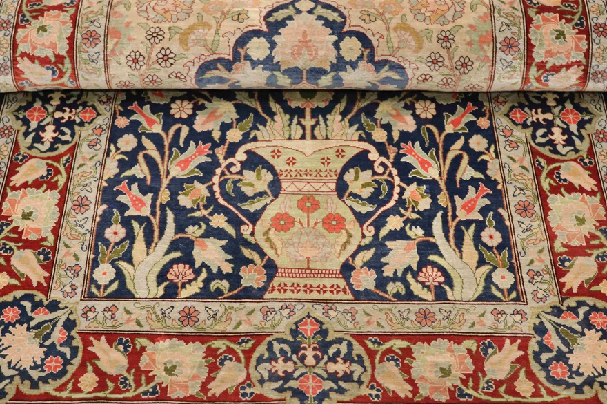 Orientteppich 110 x 68 cm Seide Handgeknüpft Antik