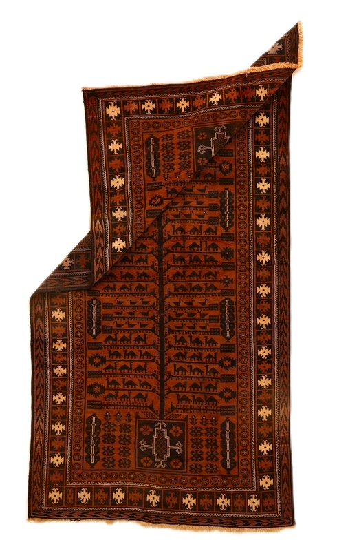 Perserteppich Belutsch 231 x 122 cm Wolle handgeknüpft Antik