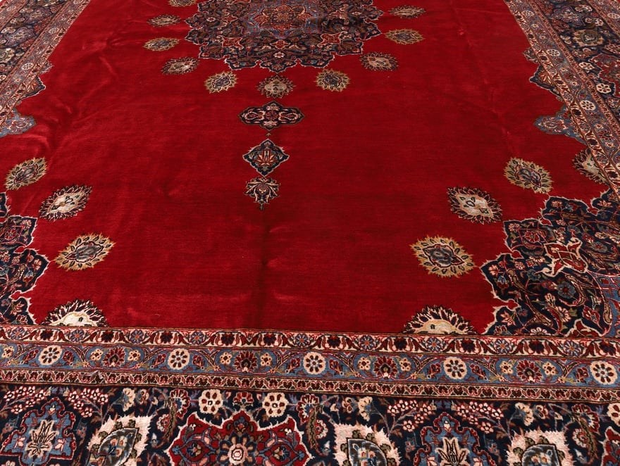 Perserteppich Kashan 488 x 325 cm Wolle handgeknüpft antik