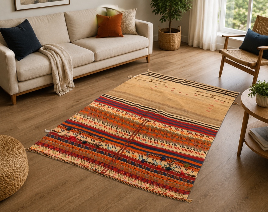 Perserteppich Fars 171 x 125 cm Wolle handgewebt antik