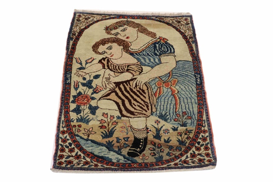 Perserteppich Bakhtiar 90 x 61 cm Wolle handgeknüpft Antik