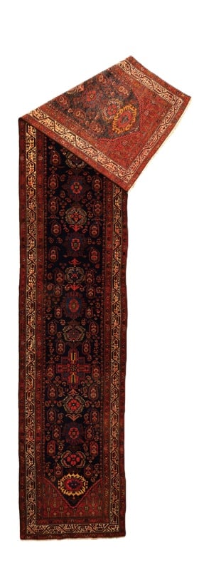 Perserteppich Malayer 490 x 95 cm Wolle und Seide handgeknüpft