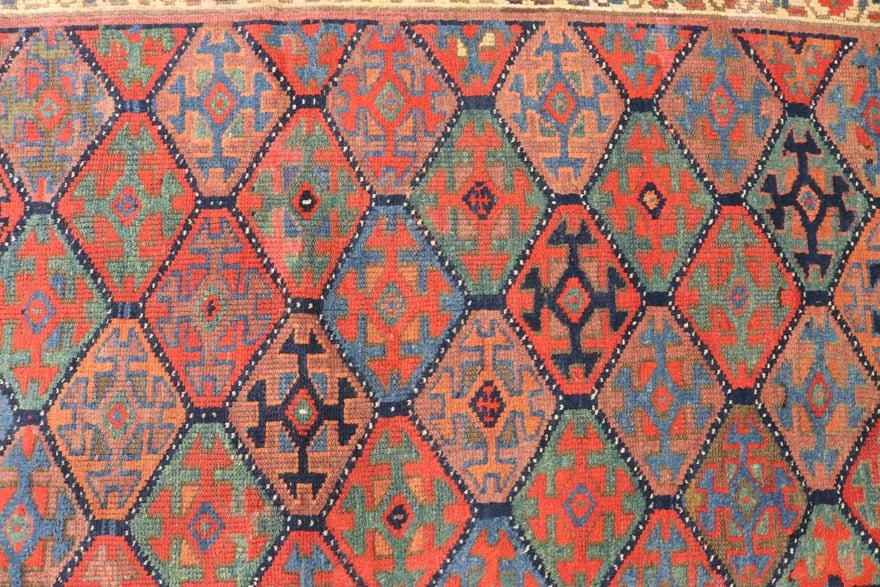 Orientteppich Russland 253 x 135 cm Wolle handgeknüpft antik