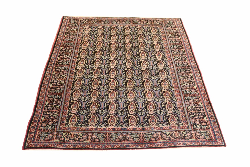 Perserteppich Semnan 230 x 150 cm Wolle handgeknüpft Antik