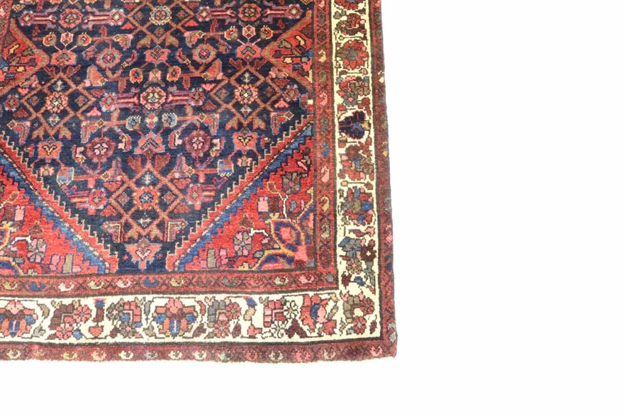 Perserteppich 286 x 105 cm Wolle handgeknüpft Antik