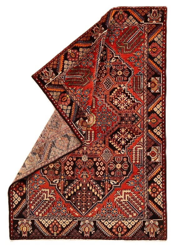 Perserteppich Persien 205 x 140 cm Wolle handgeknüpft Rot-Orange