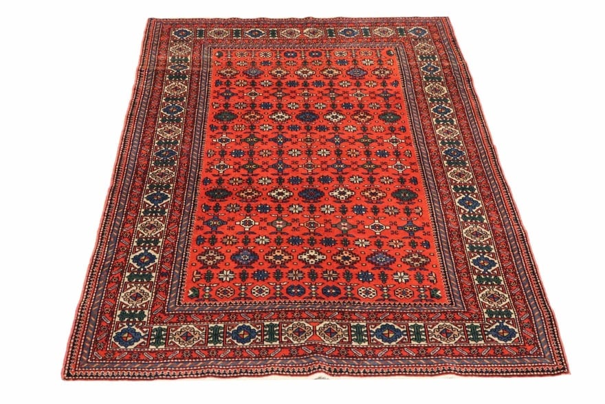 Orientteppich Russland 210 x 129 cm Wolle handgeknüpft antik