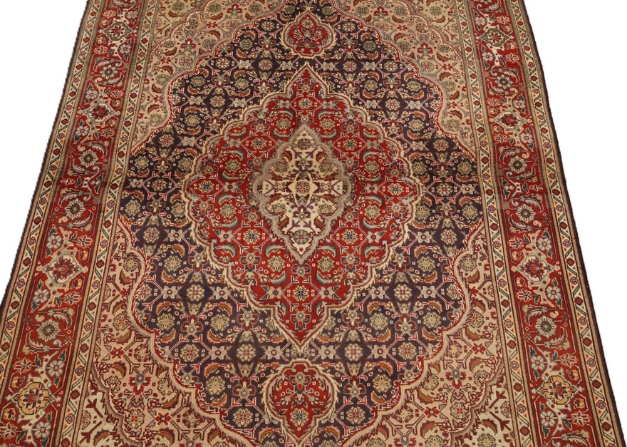 Perserteppich Tabriz 192 x 141 cm Wolle handgeknüpft antik