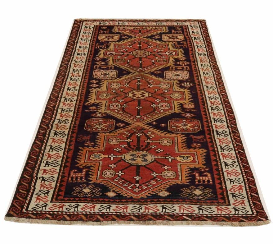 Orientteppich Russland 235 x 112 cm Wolle handgeknüpft antik