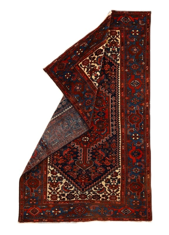 Perserteppich Zanjan 201 x 128 cm Wolle-Seide Handgeknüpft Antik