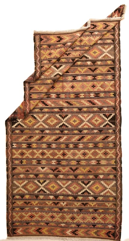 Perserteppich 345 x 170 cm Wolle handgewebt antik