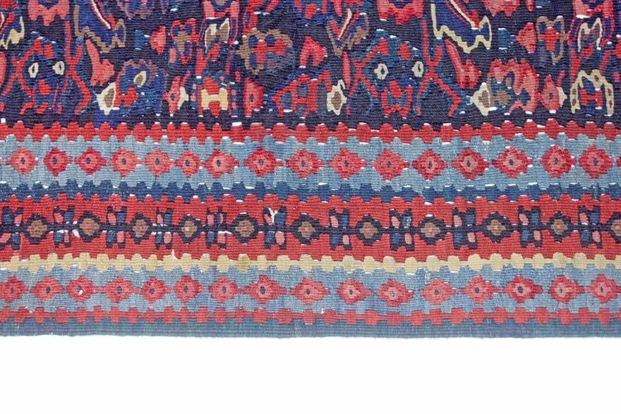 Perserteppich Senneh 180 x 112 cm Wolle handgewebt Antik