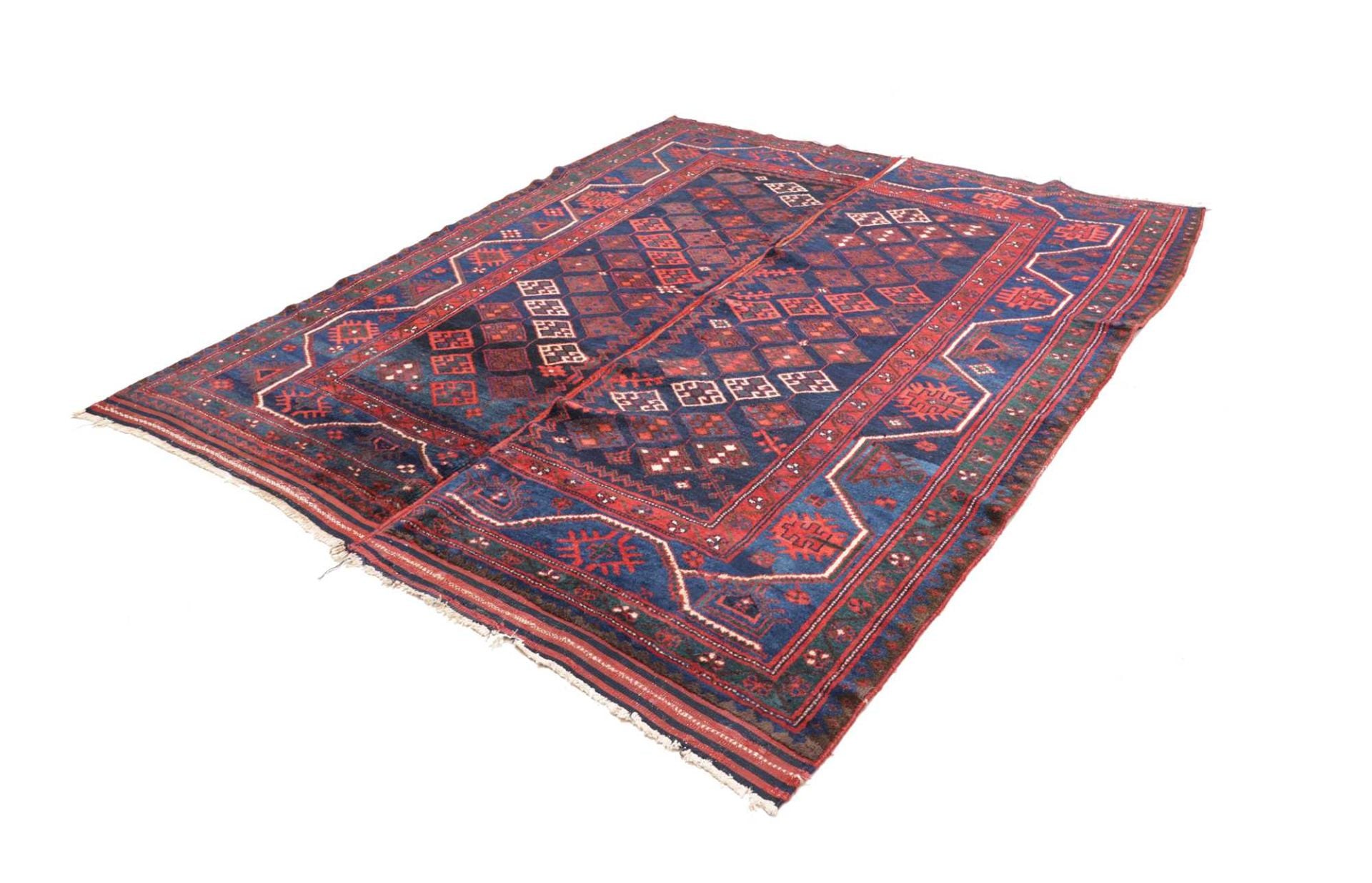 Perserteppich Kazak 185 x 214 cm Schurwolle handgeknüpft antik