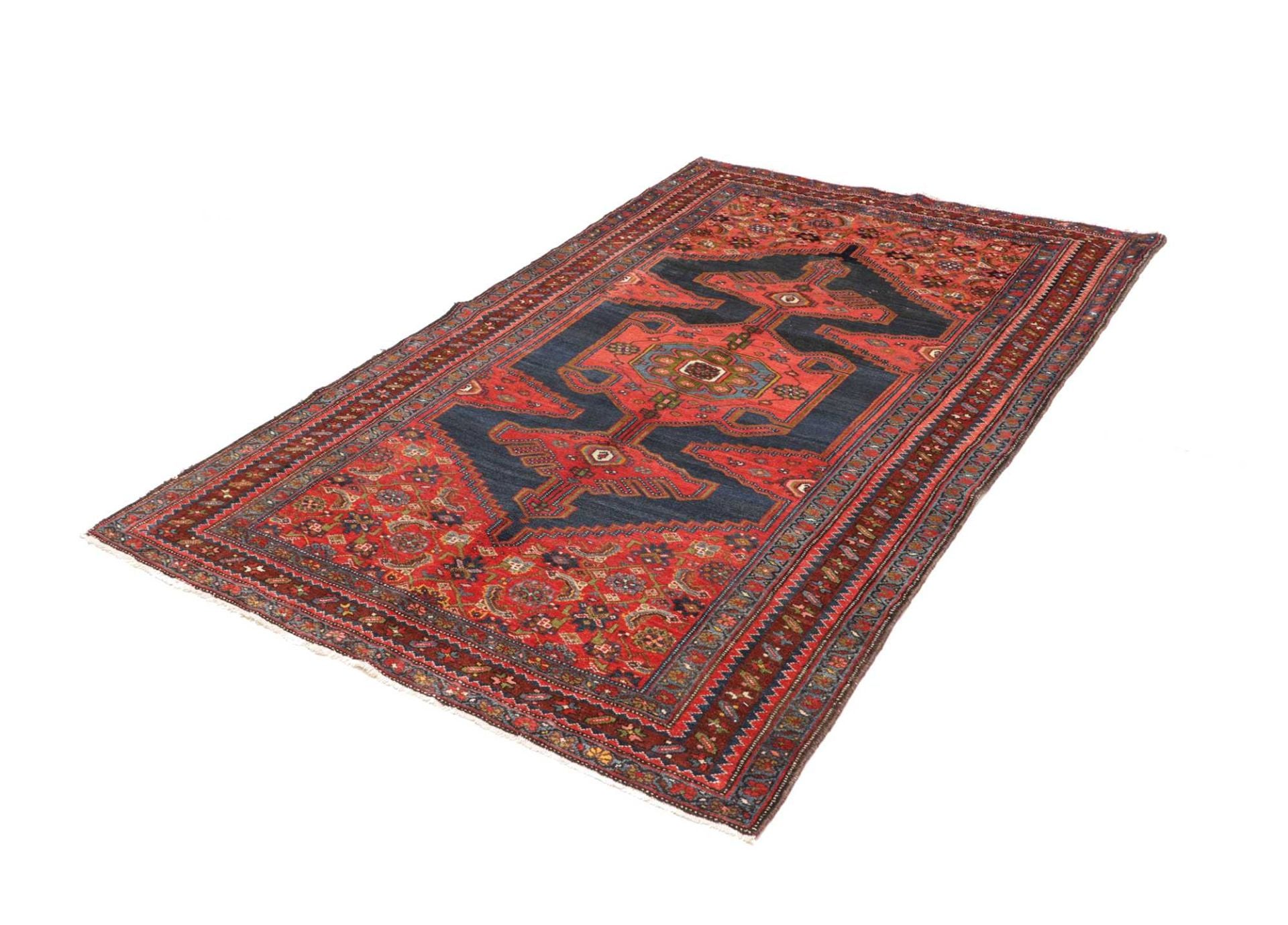 Perserteppich Kazak 136 x 204 cm Schurwolle handgeknüpft antik