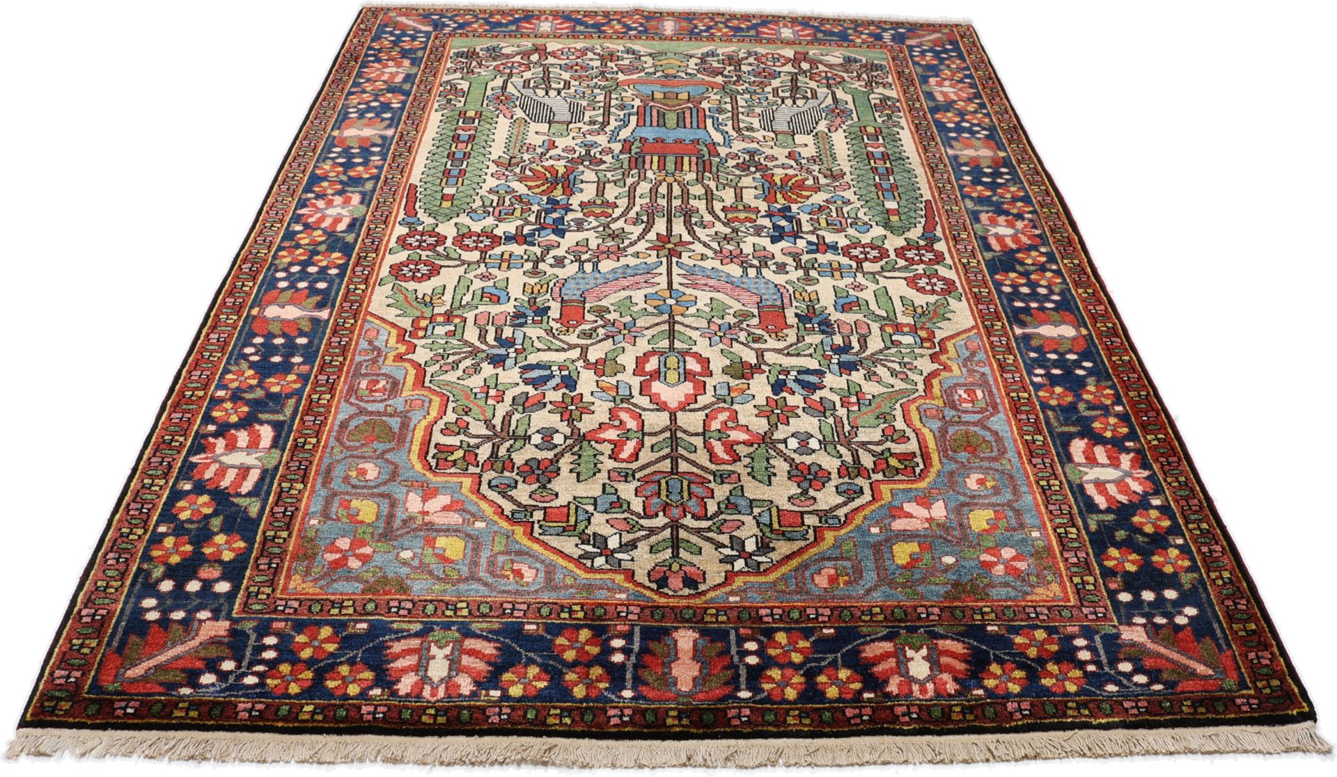 Perserteppich Bachtiar 150 x 210 cm Schurwolle handgeknüpft antik