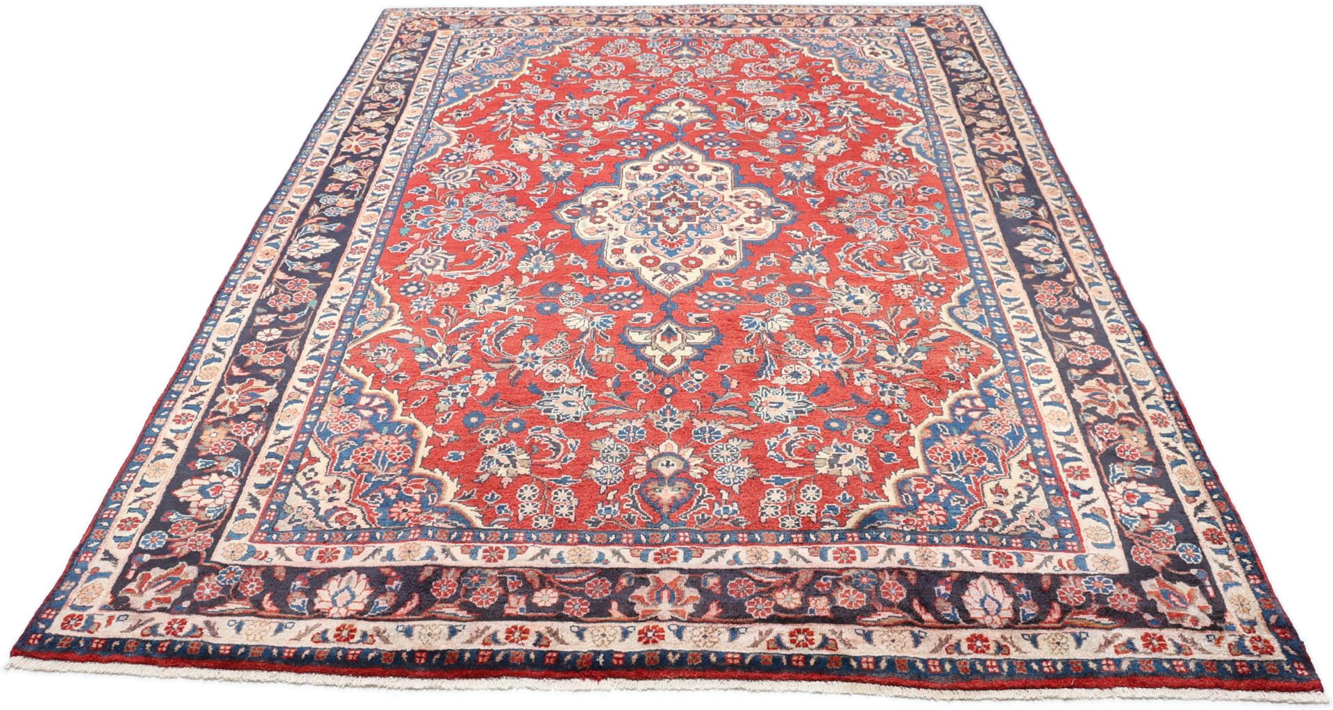 Perserteppich Hamadan 207 x 303 cm Schurwolle handgeknüpft Herati
