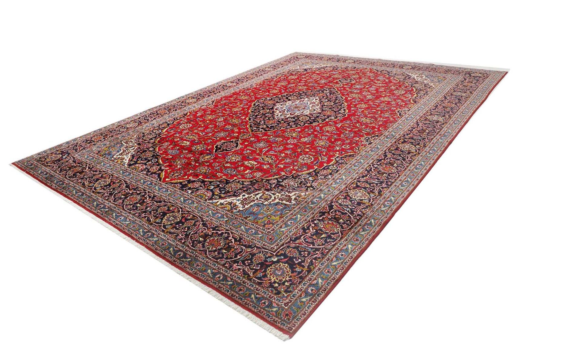 Perserteppich Kashan 341 x 489 cm Schurwolle handgeknüpft