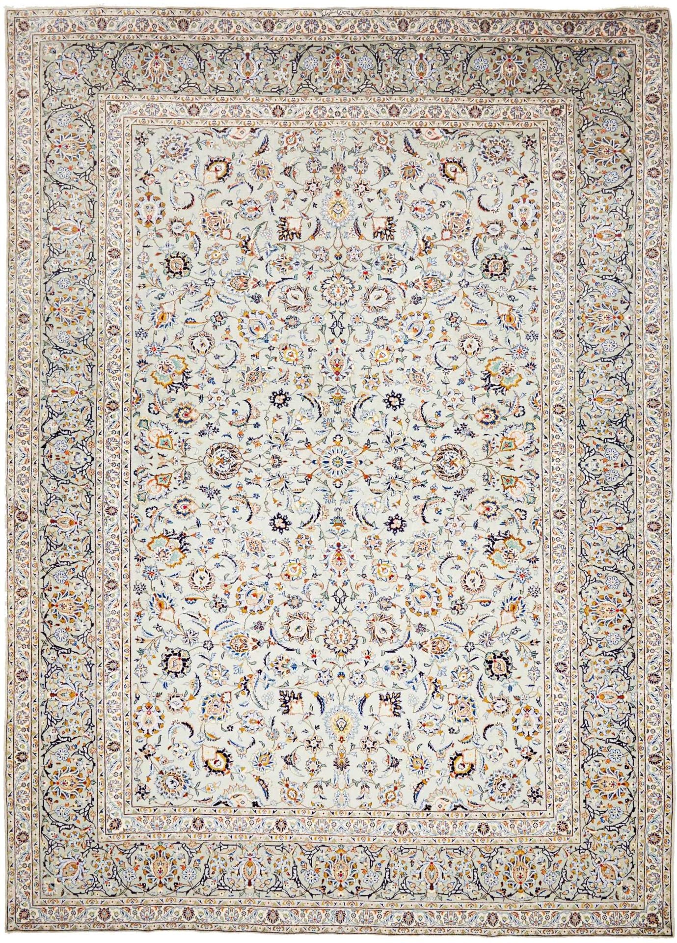 Perserteppich Kashan 306 x 424 cm Schurwolle handgeknüpft