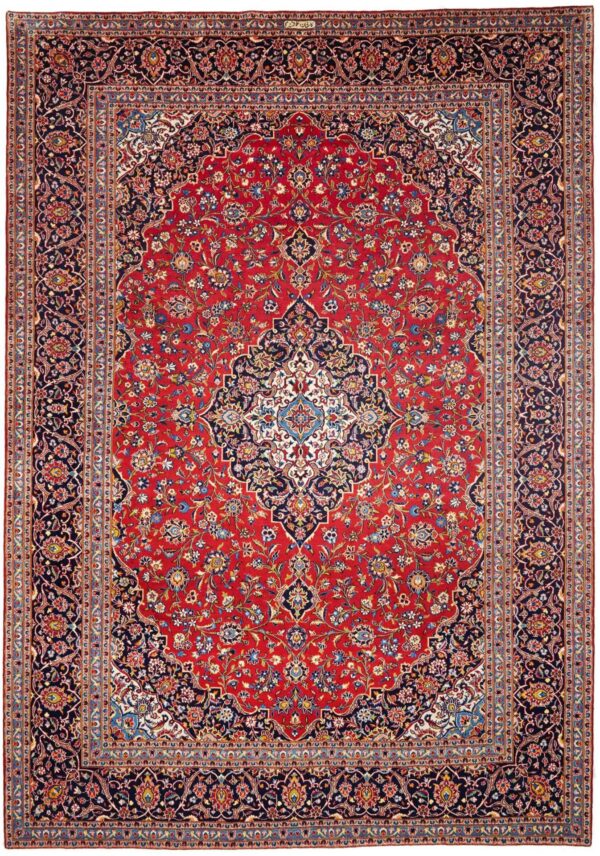 Perserteppich Kashan 301 x 424 cm Schurwolle handgeknüpft