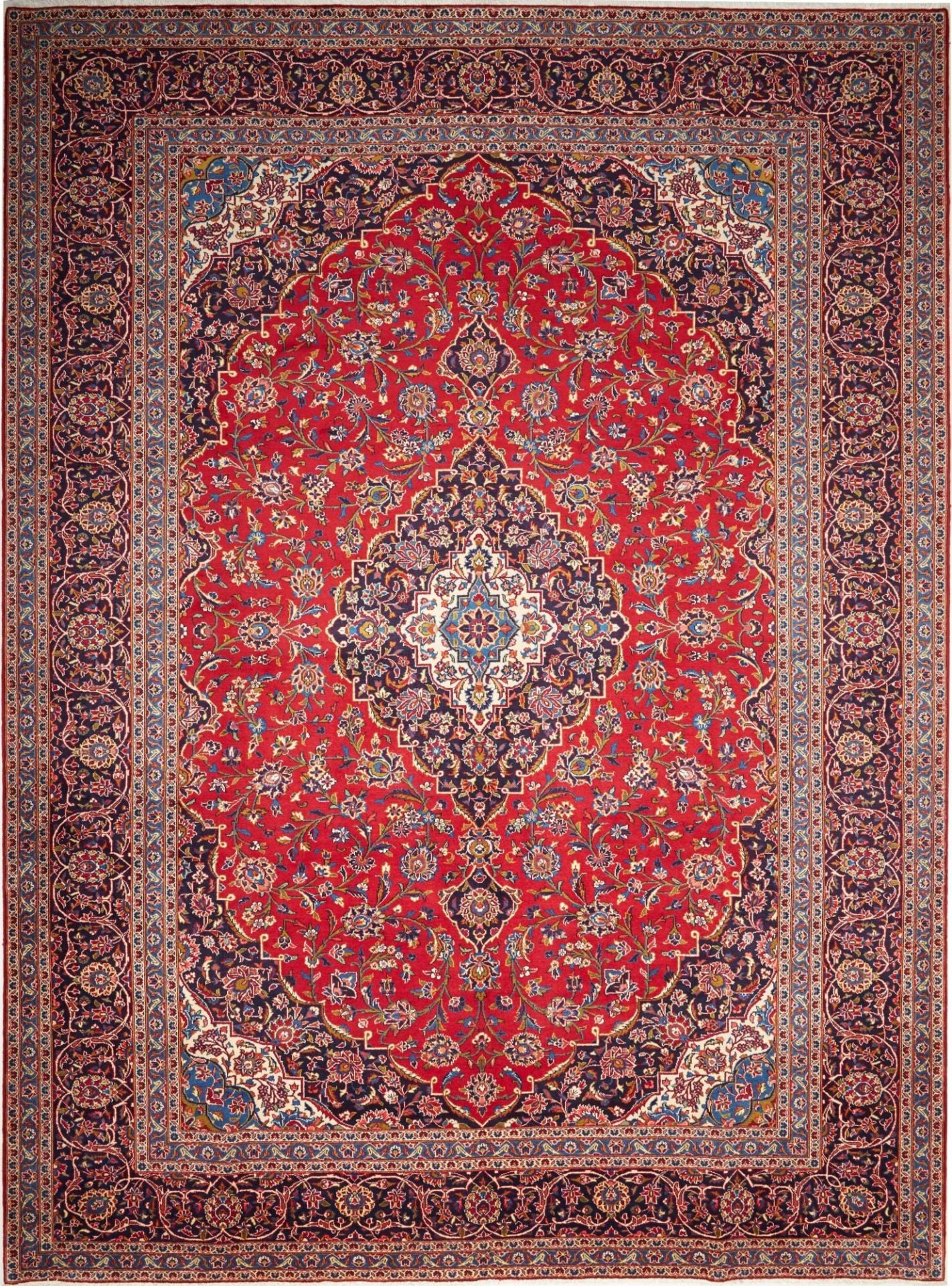 Perserteppich Kashan 305 x 411 cm Schurwolle handgeknüpft