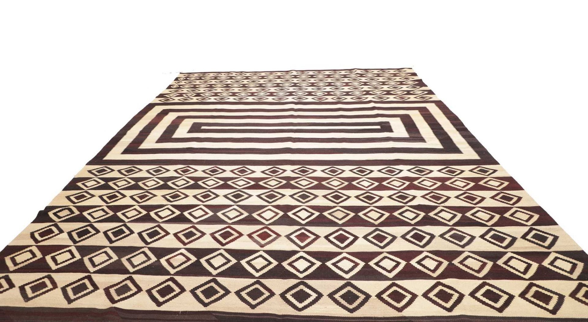 Iran Perserteppich Kelim 334 x 429 cm Schurwolle handgewebt
