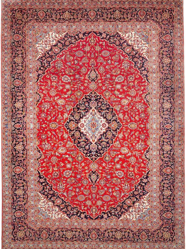 Perserteppich Kashan 299 x 412 cm Schurwolle handgeknüpft