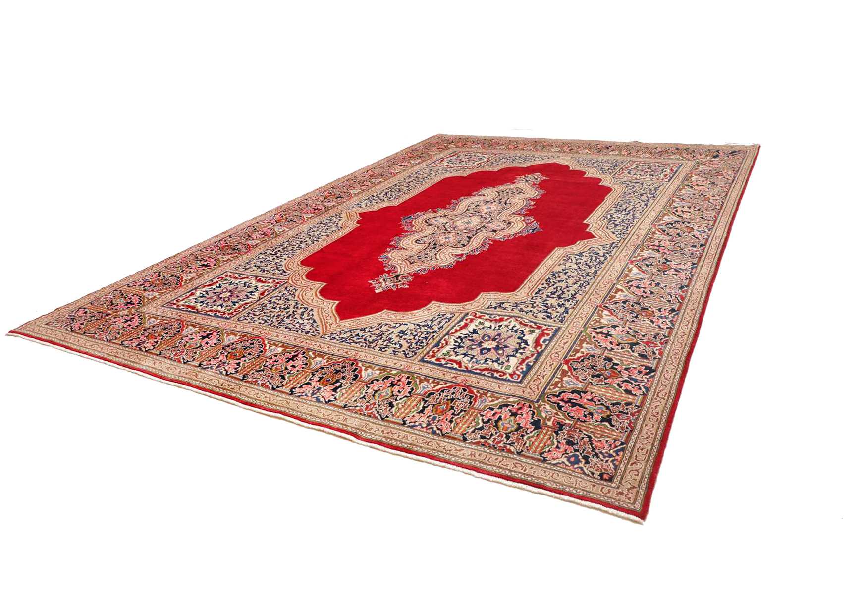 Perserteppich Kashan 301 x 436 cm Schurwolle handgeknüpft