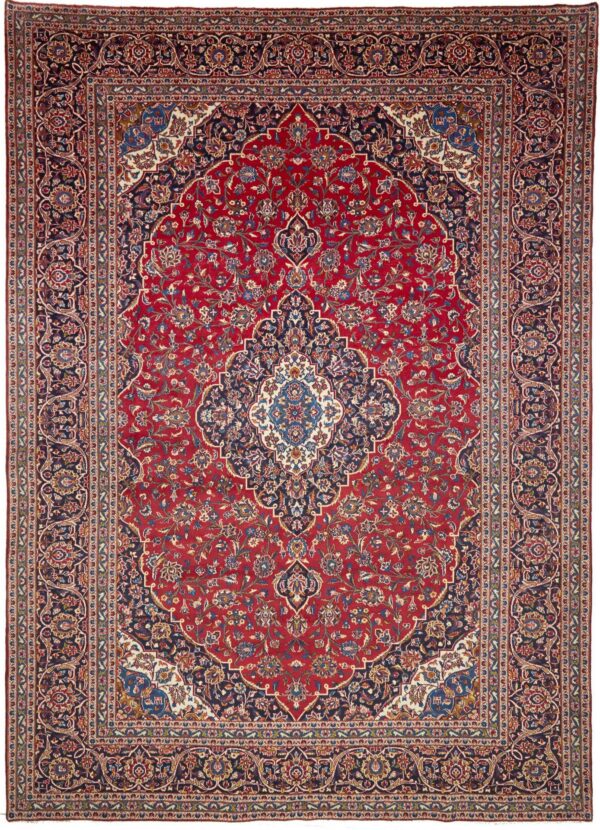 Perserteppich Kashan 298 x 409 cm Schurwolle handgeknüpft