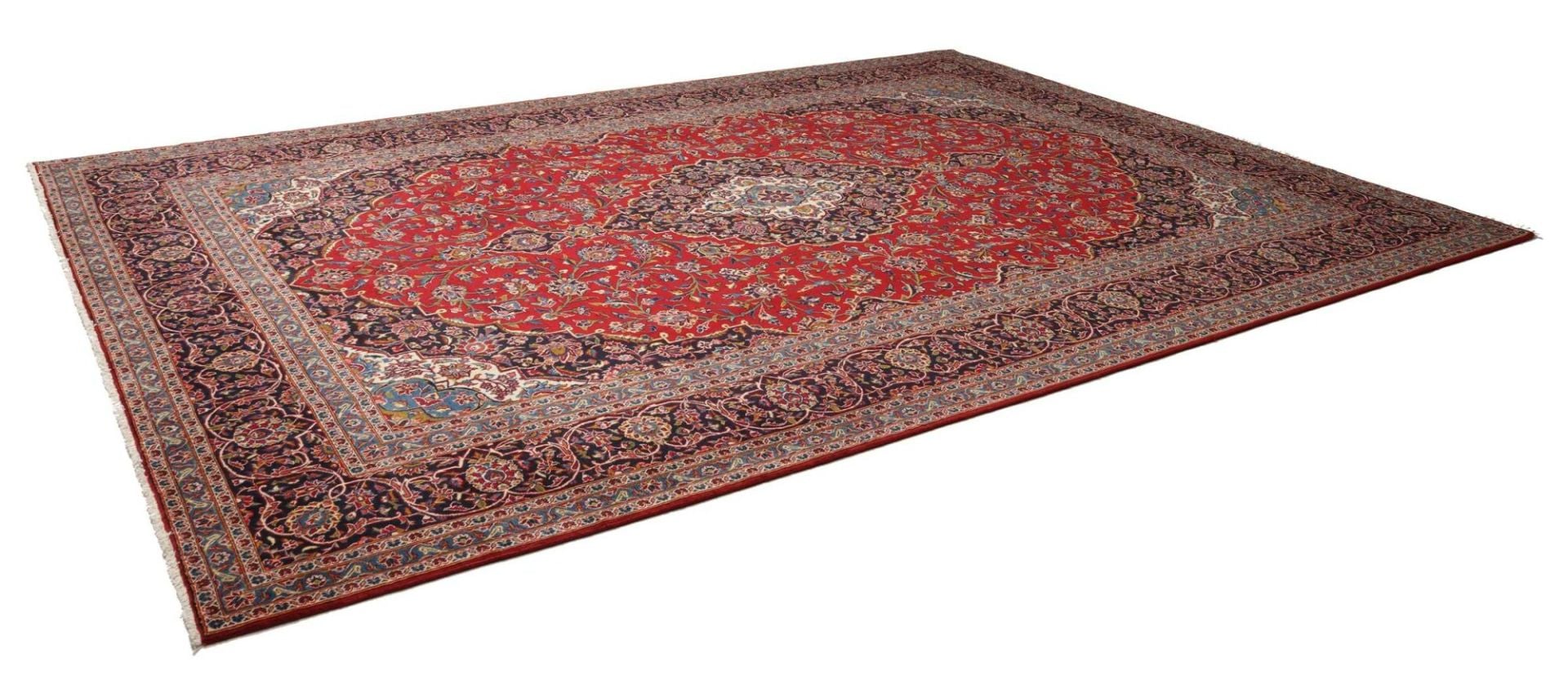 Perserteppich Kashan 305 x 411 cm Schurwolle handgeknüpft
