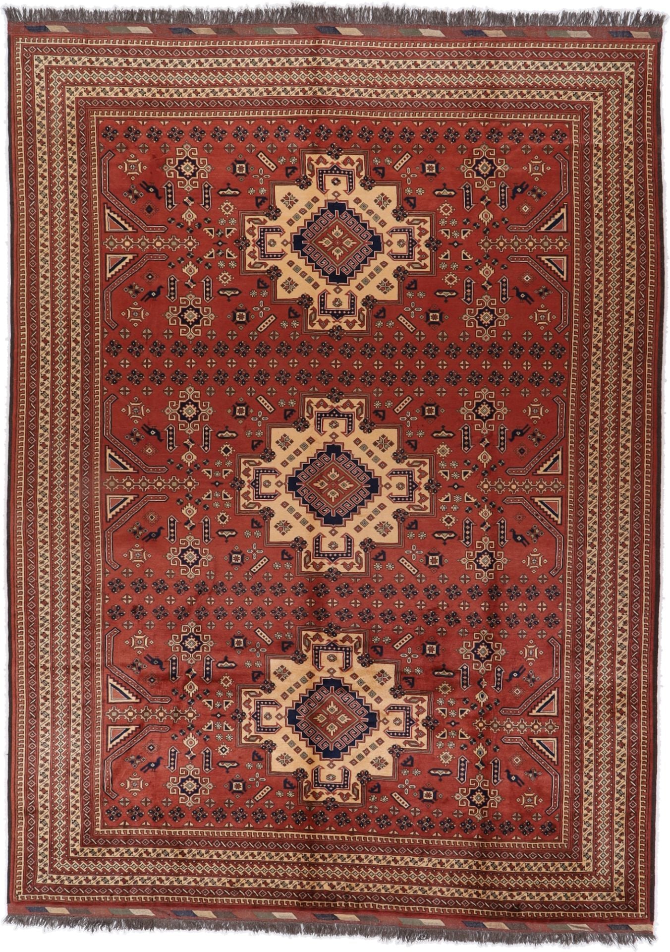 Orientteppich Afghan 405 x 297 cm Schurwolle handgeknüpft