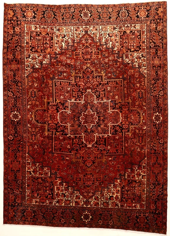 Perserteppich Hamburg 409 x 296 cm Wolle handgeknüpft Rot-Orange