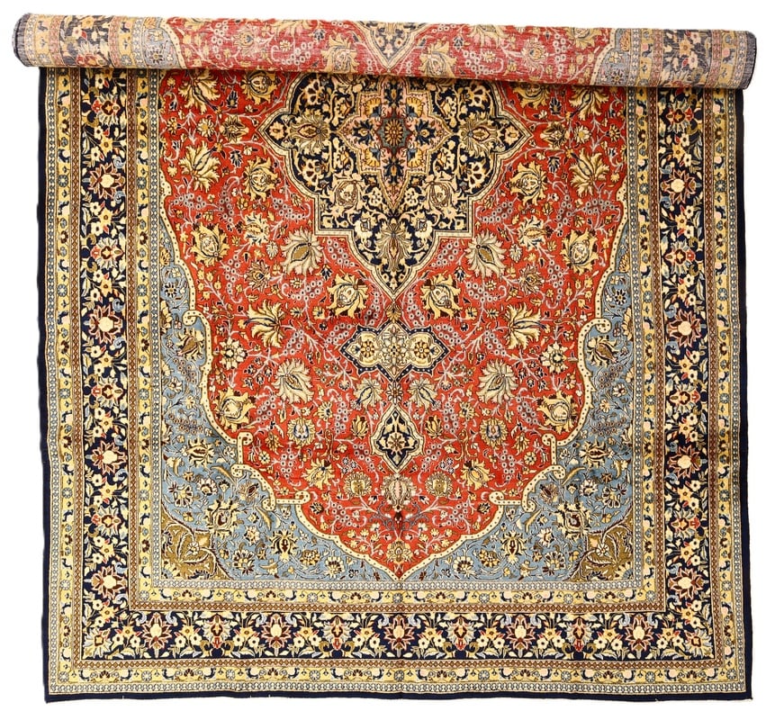 Perserteppich Ghom 537 x 320 cm Wolle Seide handgeknüpft