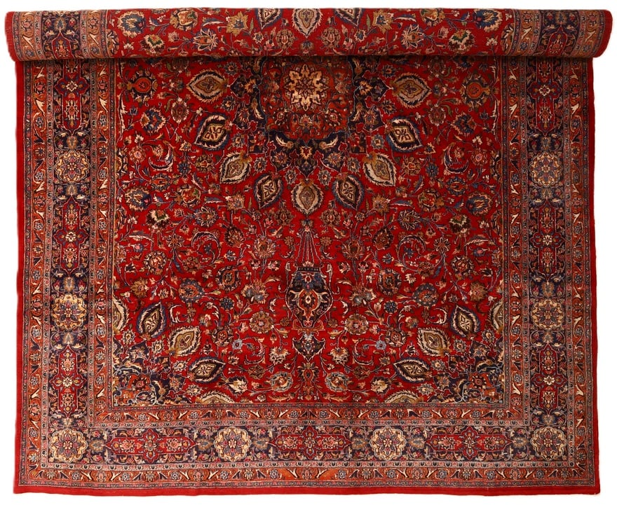 Perserteppich Mashhad 480 x 338 cm Wolle handgeknüpft rot-orange