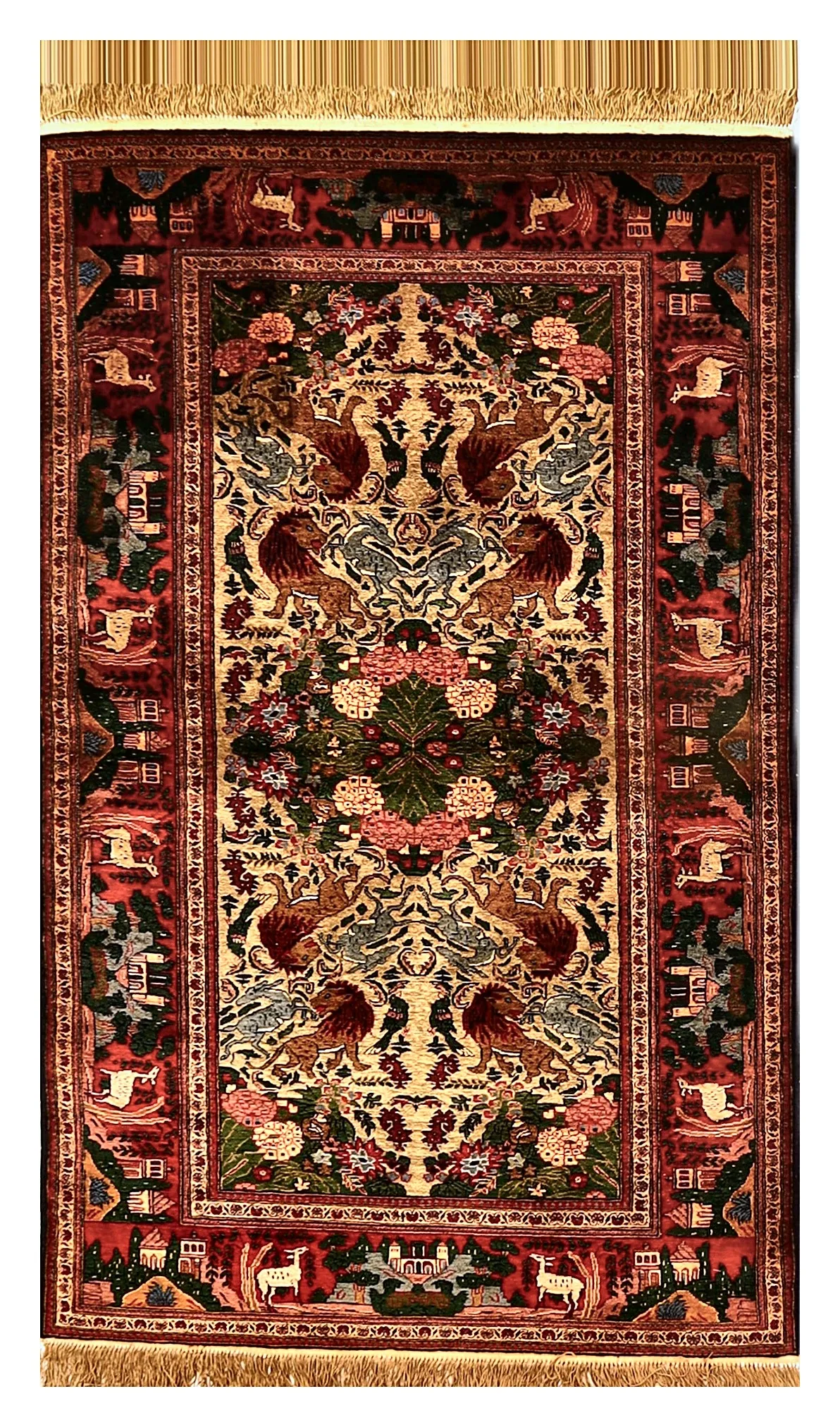 Quchan Seidenteppich 153 x 94 cm Seide auf Seidenkette