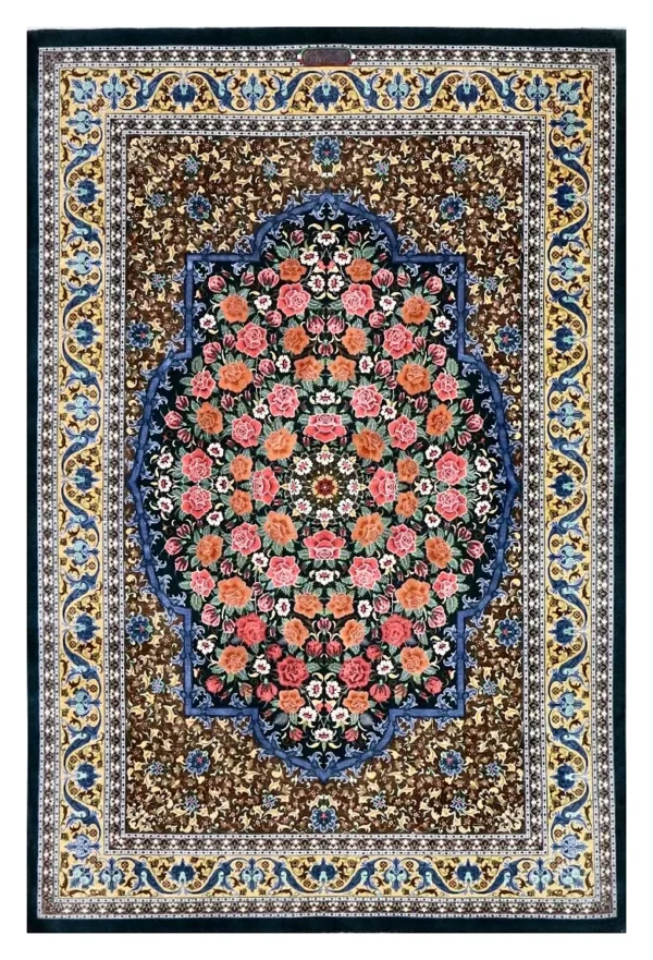 Ghom Seidenteppich signiert „Mohseni“ 191 x 130 cm Seide auf Seidenkette H1