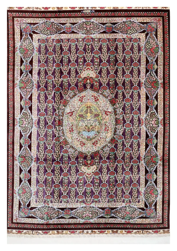 Ghom Seidenteppich signiert „Mardani“ 347 x 247 cm Seide auf Seidenkette H1