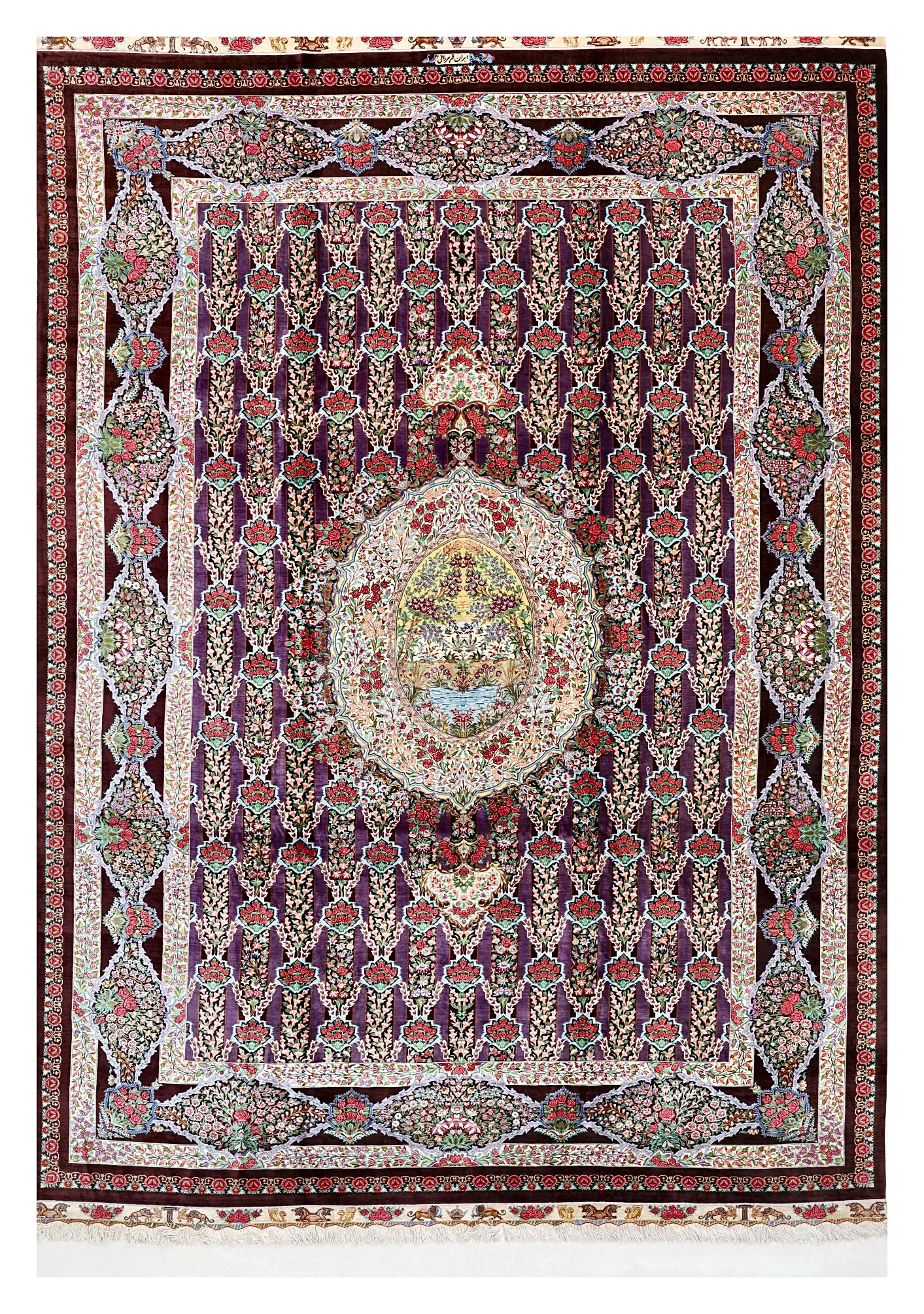 Ghom Seidenteppich signiert „Mardani“ 347 x 247 cm Seide auf Seidenkette H1
