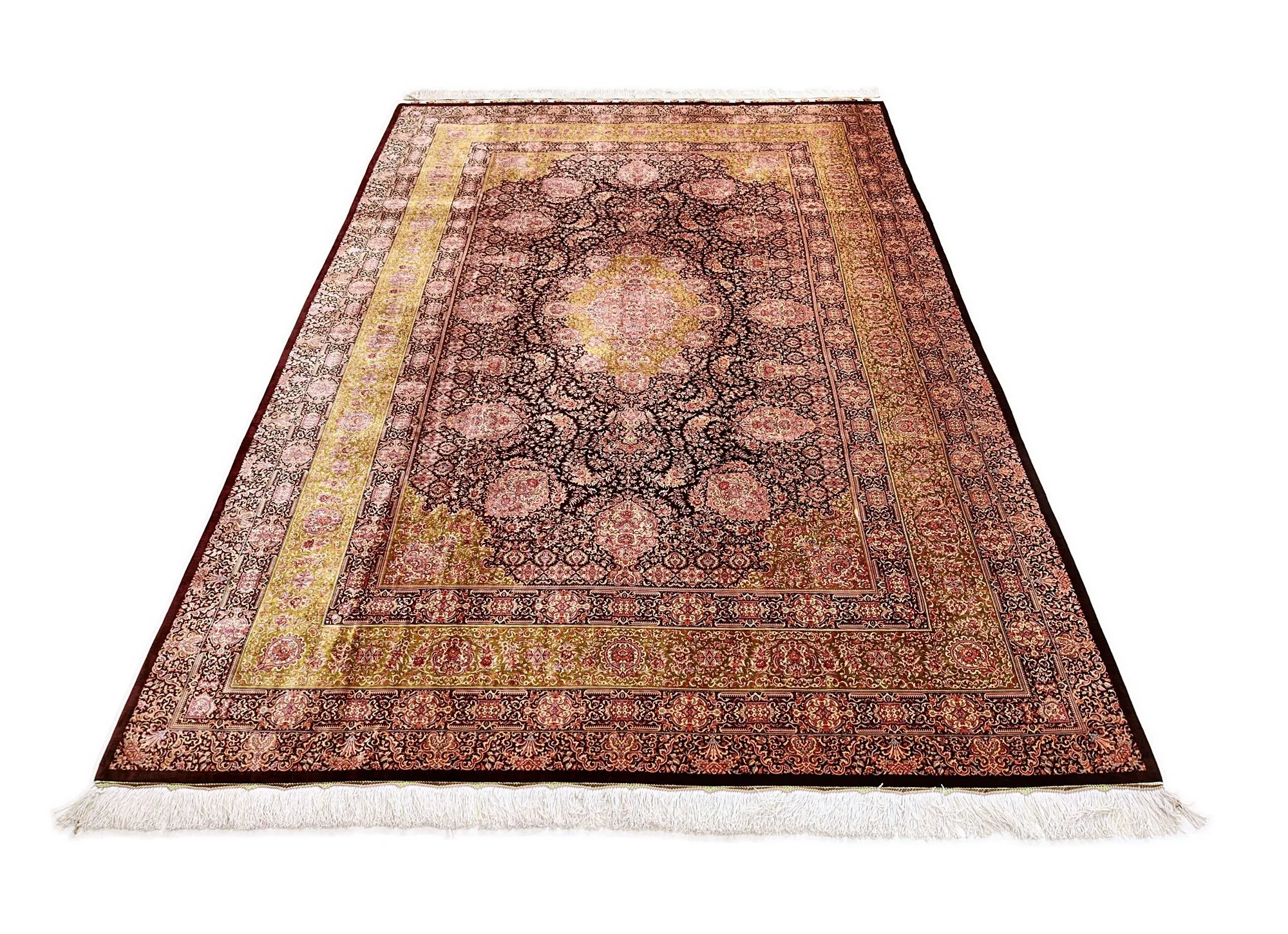 Ghom Seidenteppich signiert „Memarian“ 300 x 207 cm Seide auf Seidenkette H1