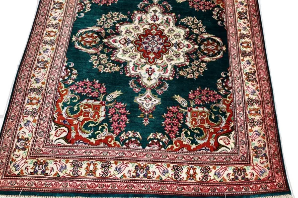Ghom Seidenteppich signiert „MirMahdi“ 400 x 80 cm Seide auf Seidenkette H1