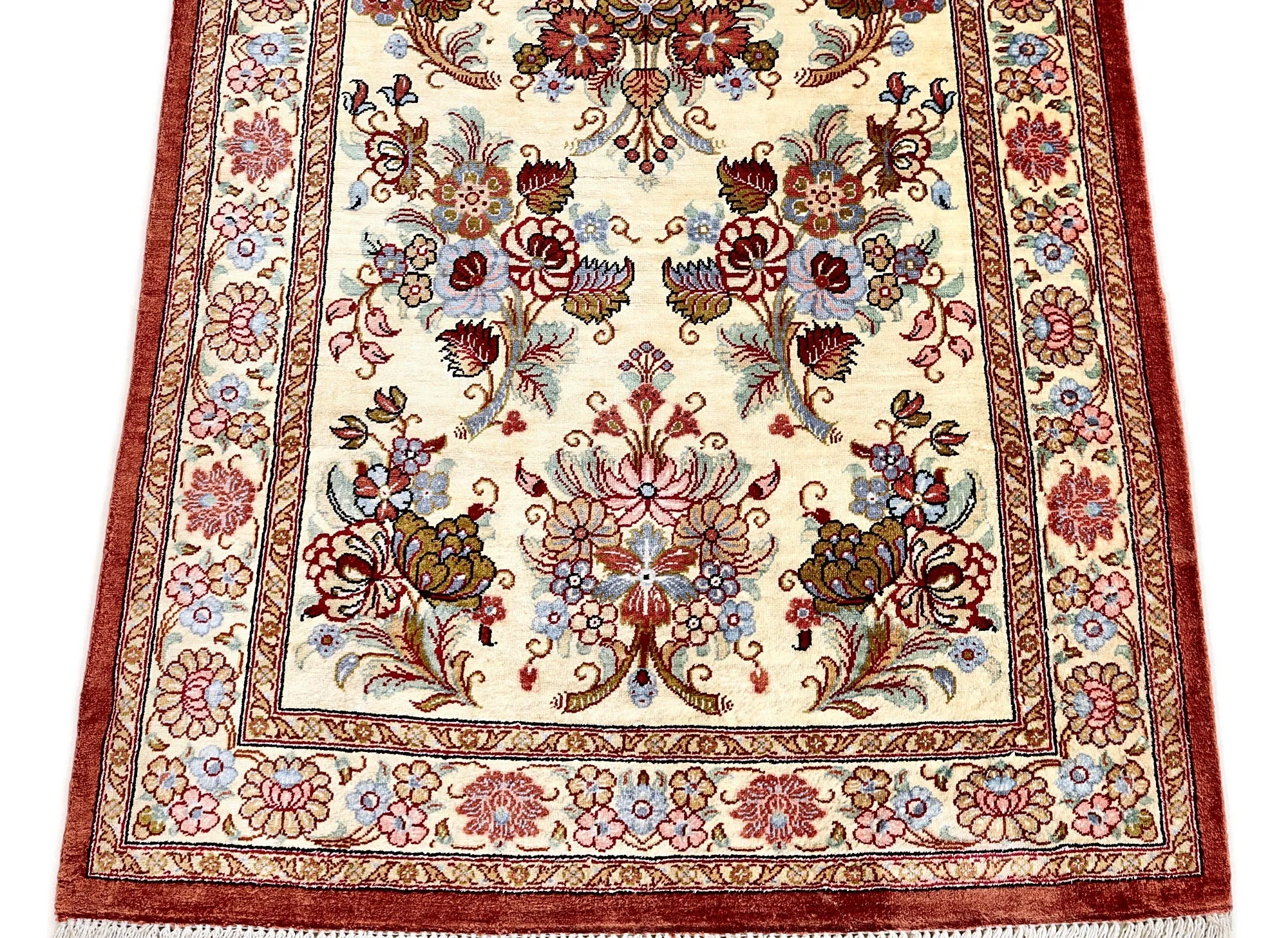 Ghom Seidenteppich 200 x 60 cm Seide auf Seidenkette